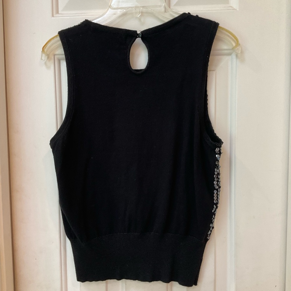 XXI Sequin Sweater Vest, Black, Size L, Great Shape - Picture 7 of 9